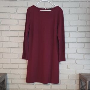 Ann Taylor Factory Rich Burgundy Long Sleeve Dress